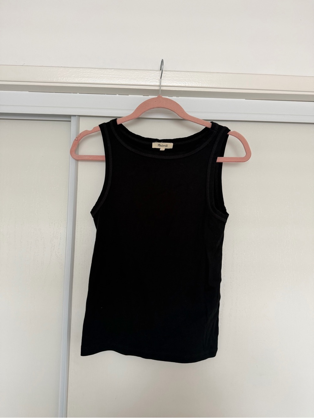 MADEWELL Women’s (Re)generative Cotton Essential High-Neck Tank in Black
